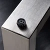2er Set Tischgestell U-FRAME 80cm Edelstahl gebürstet matt Tischbeine Kufe Esstisch