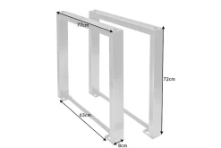 2er Set Tischgestell U-FRAME 80cm Edelstahl gebürstet matt Tischbeine Kufe Esstisch