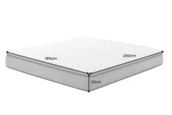 Ergonomische Boxspringmatratze CLOUD FLEX 180x200cm greige Tonnentaschenfederkern H3-4