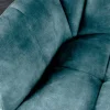 Esszimmer Sitzbank PAPILLON 165cm petrol Samt mit Lehnen schwarzes Metallgestell