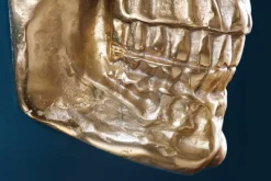 Exklusive Wandskulptur SKULL XXL 40cm gold Deko Totenkopf