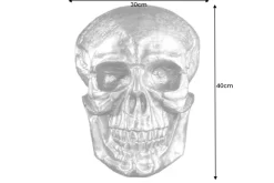 Exklusive Wandskulptur SKULL XXL 40cm silber Deko Totenkopf