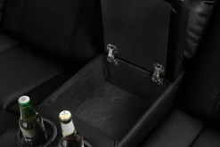 Exklusiver 5er Kinosessel HOLLYWOOD schwarz Ecksofa Getränkehalter Stauraum