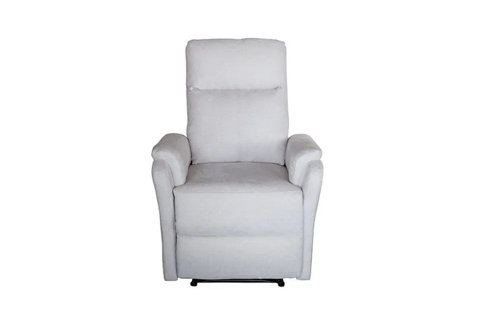 Exklusiver 1er Kinosessel HOLLYWOOD beige Strukturstoff elektrische Liegeposition