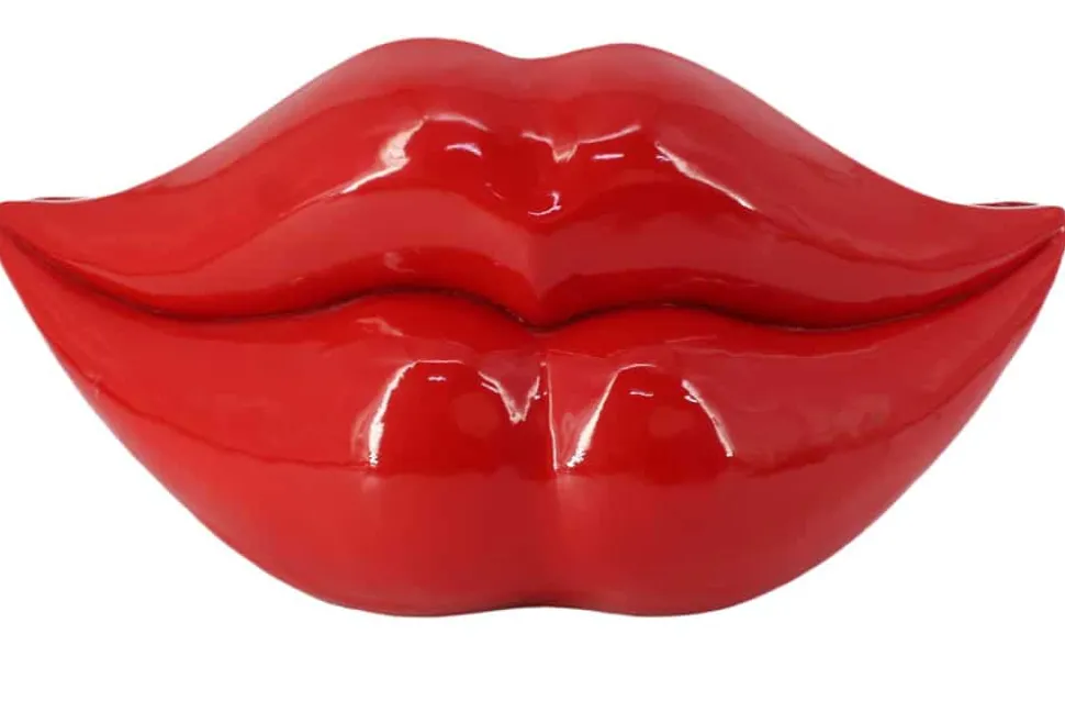 Extravagante Deko-Vase LIP 60cm rot handmade Hochglanz