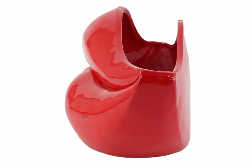 Extravagante Deko-Vase LIP 60cm rot handmade Hochglanz