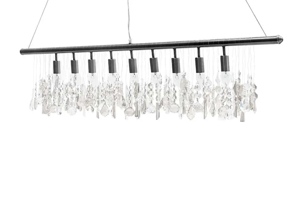 Extravagante Hängelampe DIAMONDS XL 120cm Kristall Lampe mit 9 Leuchten
