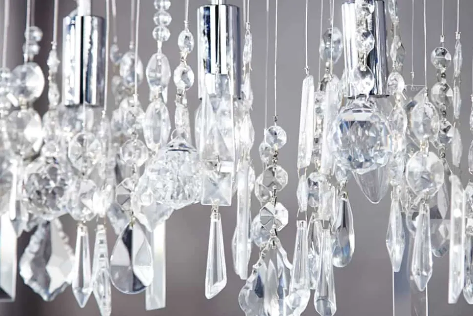 Extravagante Hängelampe DIAMONDS XL 120cm Kristall Lampe mit 9 Leuchten