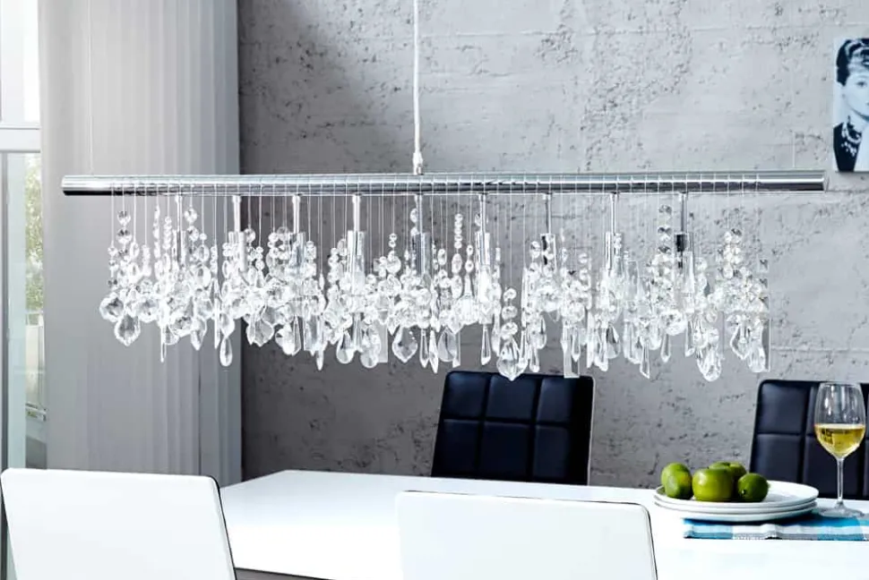 Extravagante Hängelampe DIAMONDS XL 120cm Kristall Lampe mit 9 Leuchten