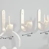 Extravagante Kleiderhaken FINGERS gold Metall-Aluminium 3er Set Wandgarderobe