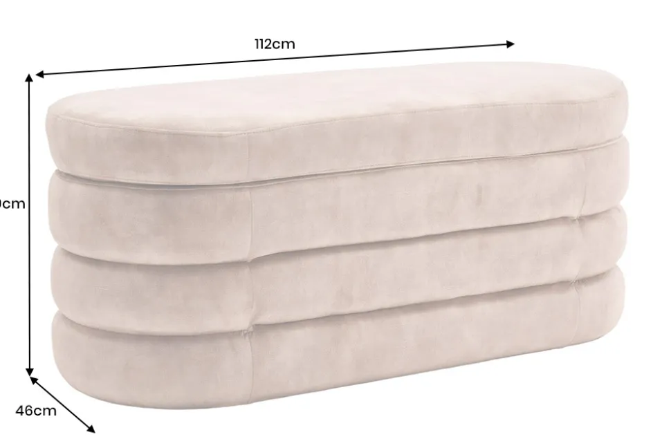 Extravagante Polsterbank VOGUE 115cm senfgelb Samt Sitzbank mit Stauraum
