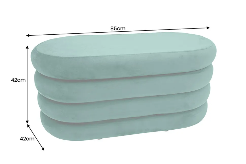 Extravagante Polsterbank VOGUE 85cm grün Samt Sitzbank mit Stauraum