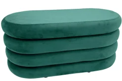 Extravagante Polsterbank VOGUE 85cm grün Samt Sitzbank mit Stauraum