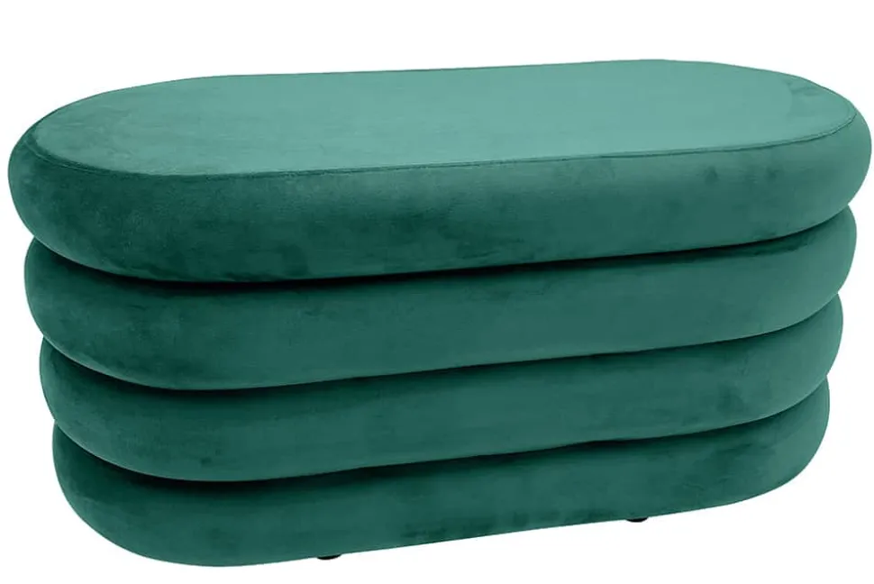 Extravagante Polsterbank VOGUE 85cm grün Samt Sitzbank mit Stauraum