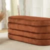 Extravagante Polsterbank VOGUE 115cm rost braun Samt Sitzbank mit Stauraum