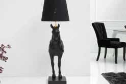 Extravagante Stehlampe BLACK BEAUTY 130cm schwarz Pferdefigur