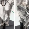 Extravagante Tischlampe EL TORO 68cm schwarz Stierkopf Tischleuchte