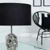 Extravagante Tischlampe SKULL 44cm schwarz Totenkopf Tischleuchte