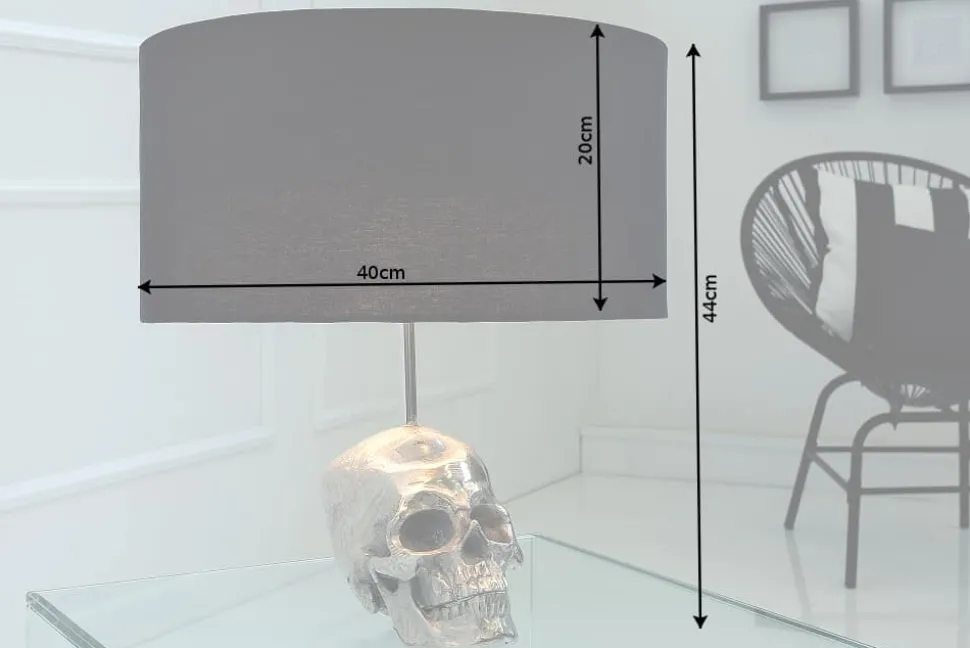 Extravagante Tischlampe SKULL 44cm schwarz Totenkopf Tischleuchte