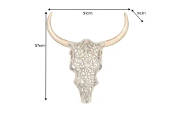 Extravagante Wanddekoration EXOTIC BULL 60cm gold Mangoholz Stierkopf