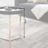 Extravaganter Beistelltisch MODULAR 40cm matt schwarz kupfer rund inkl. Tablett