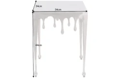 Extravaganter Beistelltisch LIQUID LINE S 34cm silber Tropfen-Design