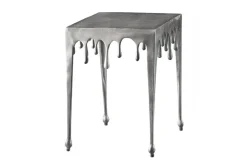 Extravaganter Beistelltisch LIQUID LINE S 34cm silber Tropfen-Design