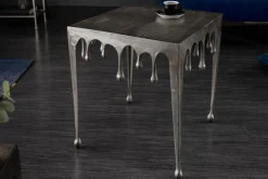 Extravaganter Couchtisch LIQUID LINE L 46cm silber Tropfen-Design