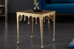 Extravaganter Couchtisch LIQUID LINE L 46cm gold Tropfen-Design