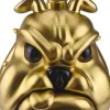 Extravaganter Couchtisch BULLDOG 55cm gold rund Hunde-Skulptur mit Glasplatte