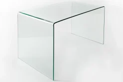 Extravaganter Glas Schreibtisch FANTOME 120cm transparent Esstisch Ganzglastisch