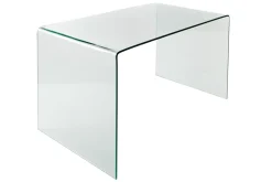 Extravaganter Glas Schreibtisch FANTOME 120cm transparent Esstisch Ganzglastisch