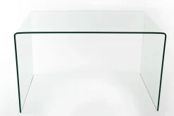Extravaganter Glas Schreibtisch FANTOME 120cm transparent Esstisch Ganzglastisch