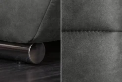 Extravaganter Hocker ELEGANCIA 110cm grau mit Ziersteppung