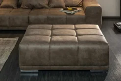 Extravaganter Hocker ELEGANCIA 110cm taupe mit Ziersteppung