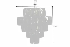 Extravaganter Kronleuchter KRISTALL 50cm edel-grau mit Glasprismen