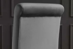 Extravaganter Stuhl MODERN BAROCK DELUXE grau Samt mit silbernen Edelstahlbeinen