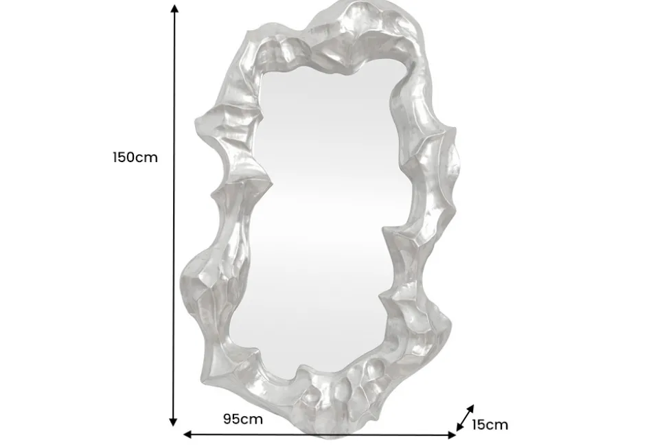 Extravaganter Wandspiegel VENETIA 150cm silber variable Aufhängung