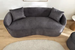 Extravagantes Sofa ELEMENTAL 180cm graphit grau Samt 2-Sitzer Couch organische Form