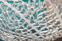 Filigrane Design Schale ABSTRACT LEAF 45cm silber Handarbeit