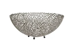 Filigrane Design Schale ABSTRACT LEAF 45cm silber Handarbeit
