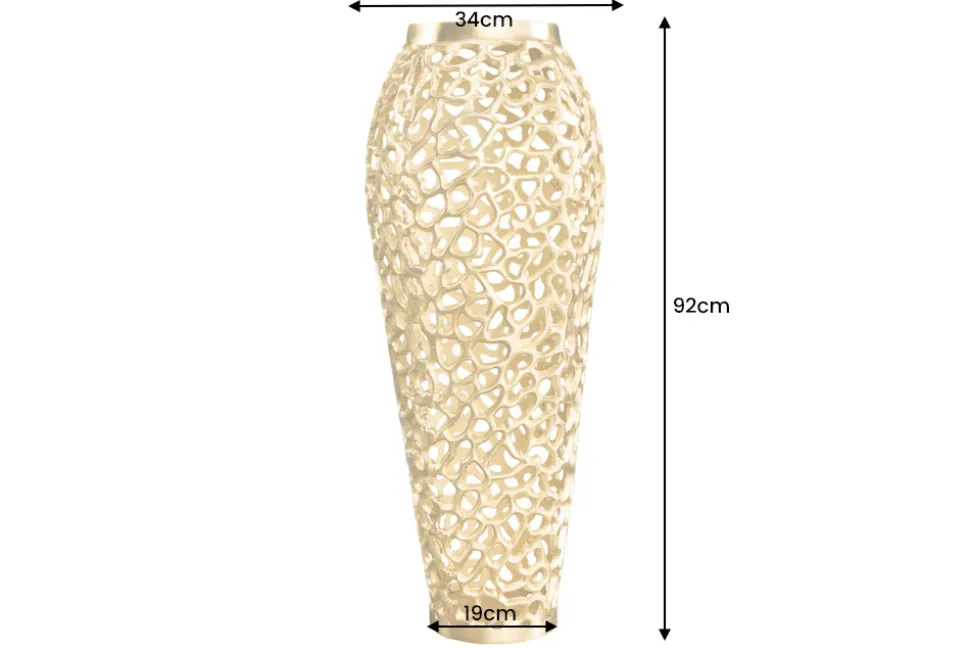 Filigrane Design XXL Vase ABSTRACT LEAF 90cm gold Handarbeit