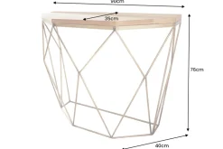 Filigrane Konsole DIAMOND 90cm Mango messing Massivholz Metall
