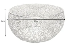 Filigraner Couchtisch LEAF 80cm silber Metall handmade Blatt-Design