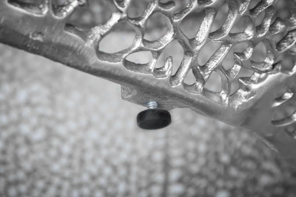 Filigraner Design Couchtisch ABSTRACT LEAF 130cm silber Handarbeit