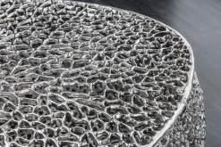 Filigraner Design Couchtisch ABSTRACT LEAF 130cm silber Handarbeit