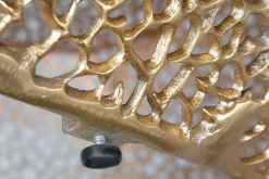 Filigraner Design Couchtisch ABSTRACT LEAF 80cm gold Handarbeit