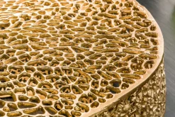 Filigraner Design Couchtisch ABSTRACT LEAF 80cm gold Handarbeit