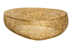 Filigraner Design Couchtisch ABSTRACT LEAF 130cm gold Handarbeit
