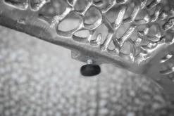 Filigraner Design Couchtisch ABSTRACT LEAF 80cm silber Handarbeit